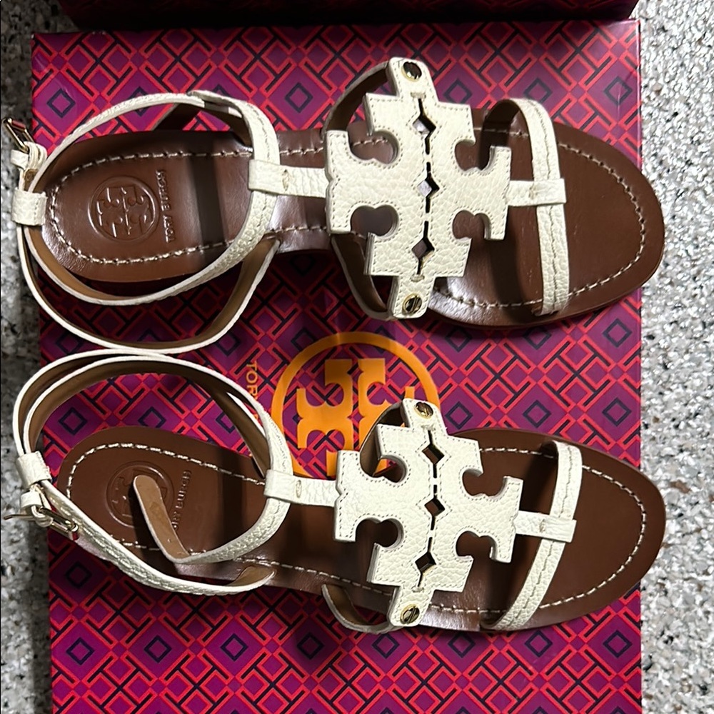 Tory Burch Tan and Brown Sandals